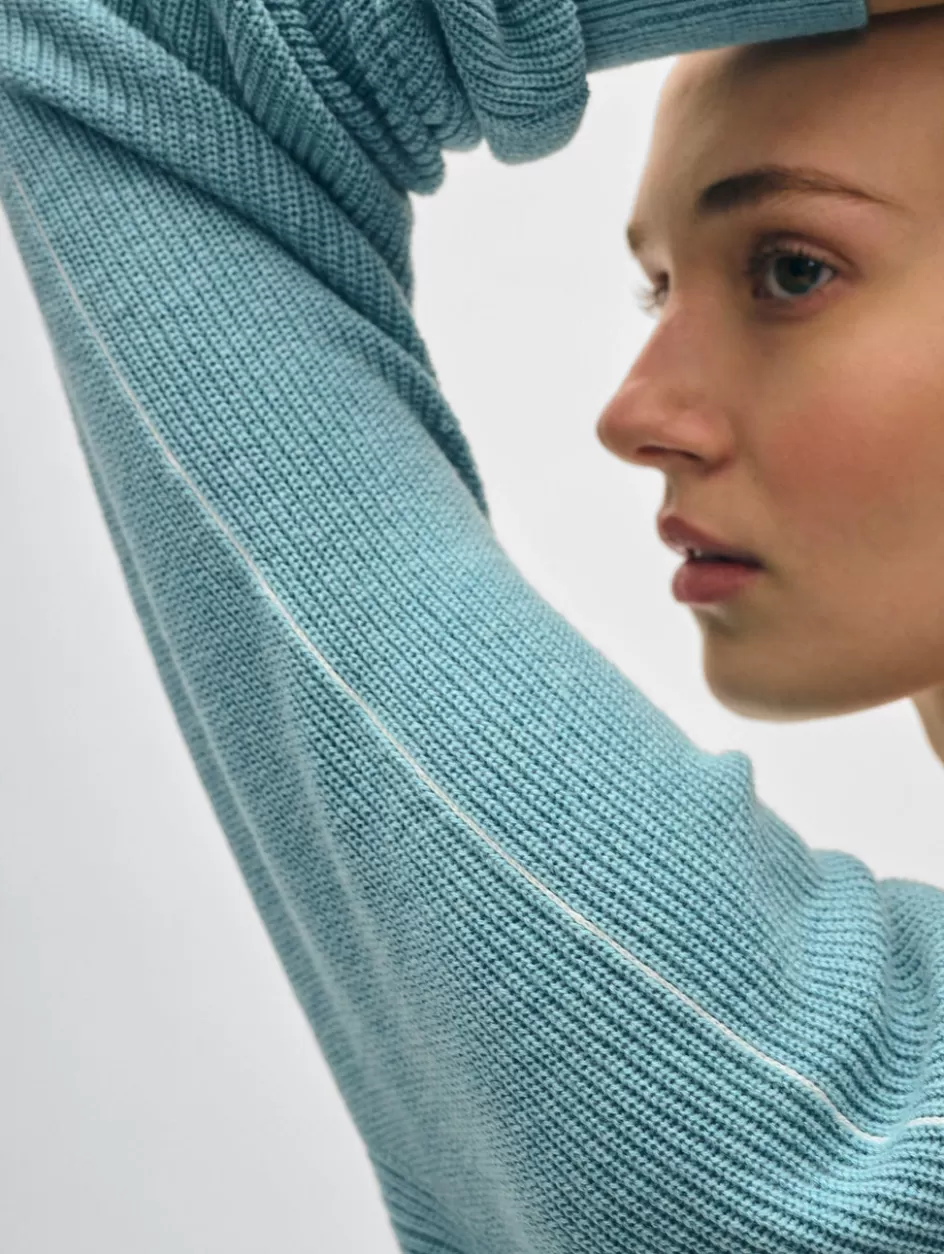 White + Warren Sweaters-cotton linen tipped v neck