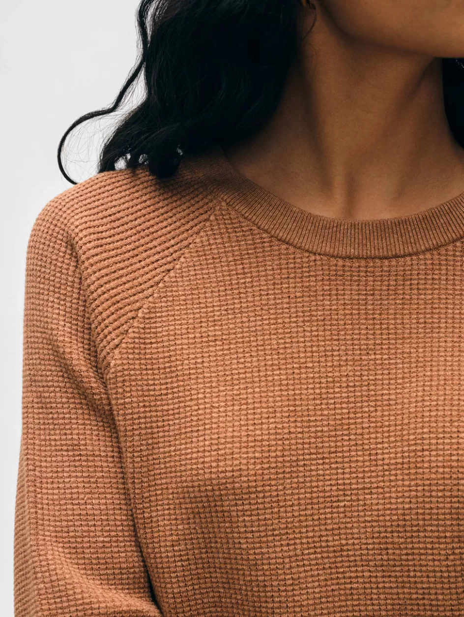White + Warren Sweaters-cotton linen waffle sweatshirt