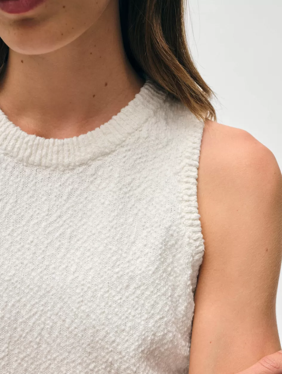 White + Warren Tops-cotton slub cut in tank