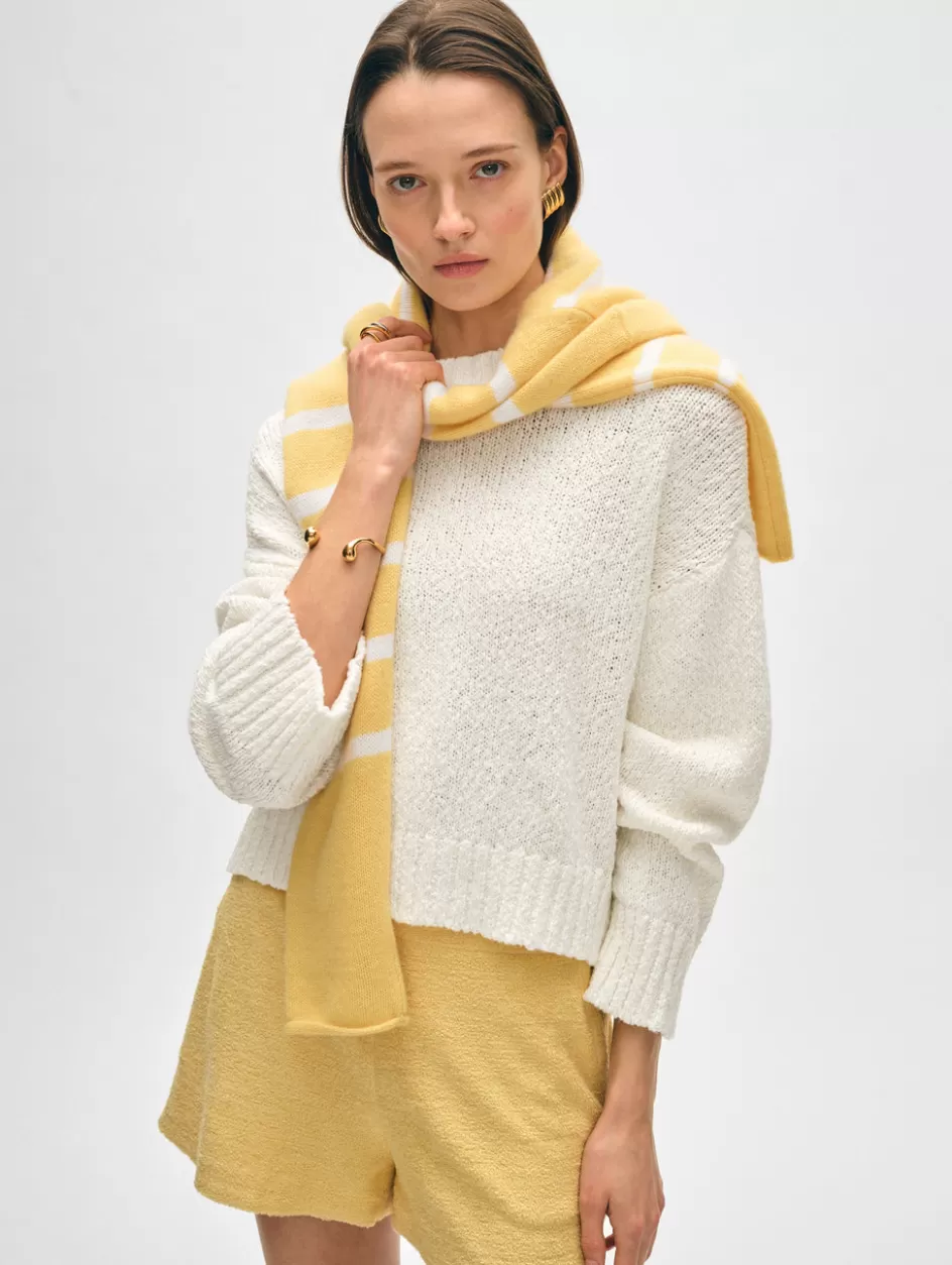 White + Warren Sweaters-cotton slub easy crewneck