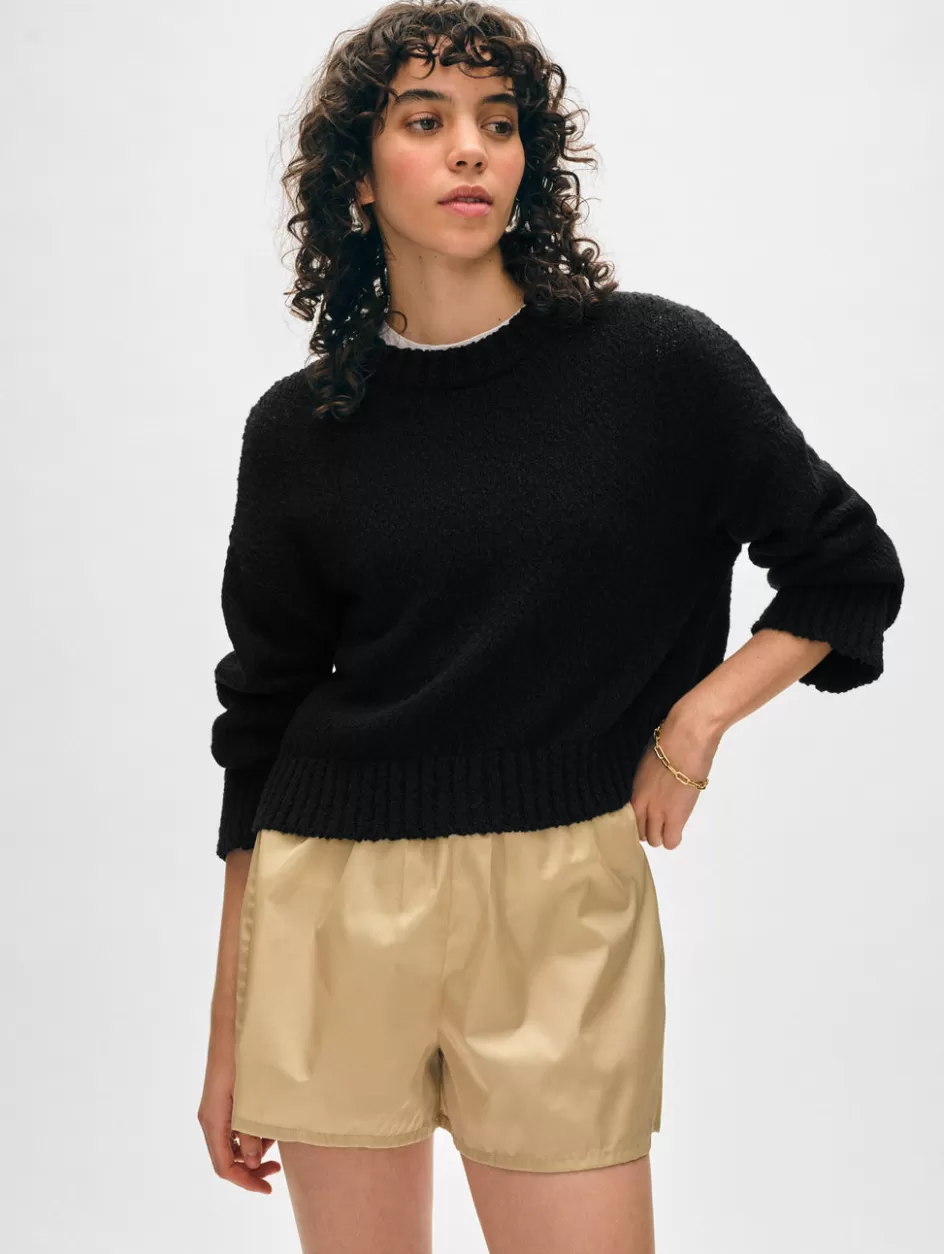 White + Warren Sweaters-cotton slub easy crewneck