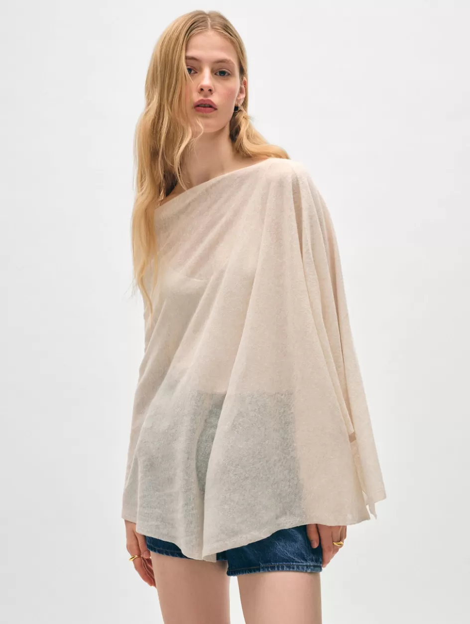 White + Warren Sweaters-linen blend two way topper