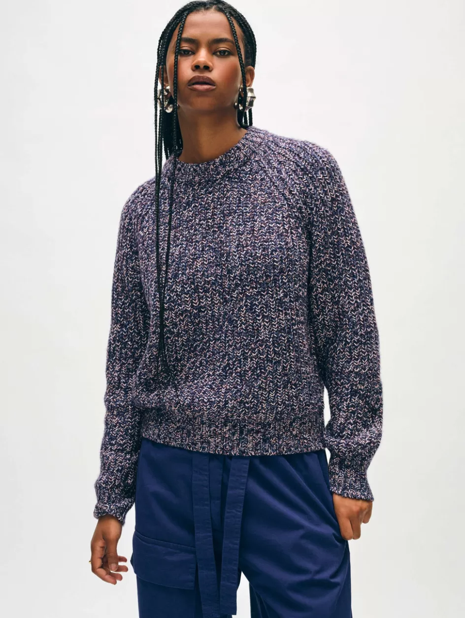 White + Warren Sweaters-merino blend marled sweatshirt