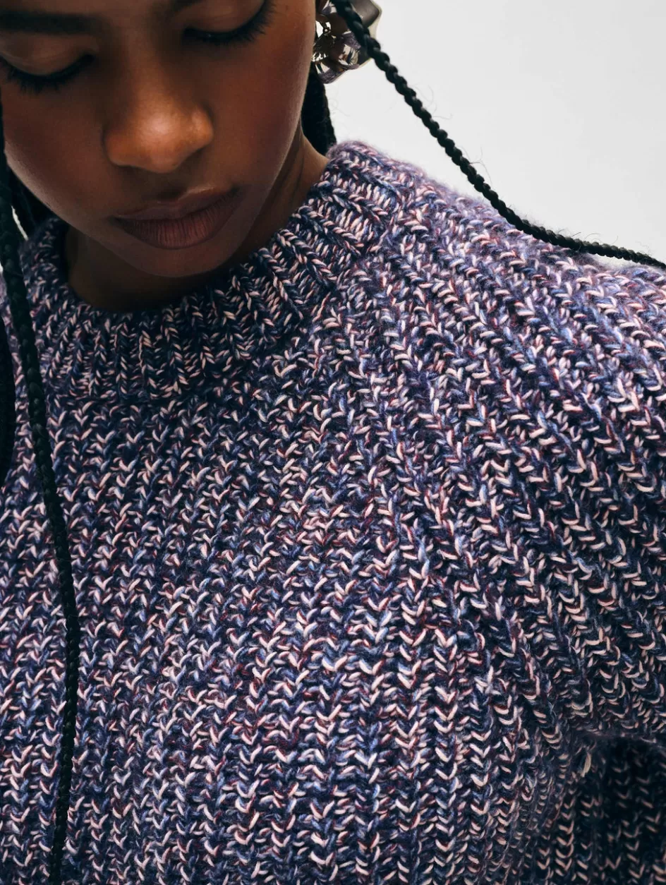 White + Warren Sweaters-merino blend marled sweatshirt