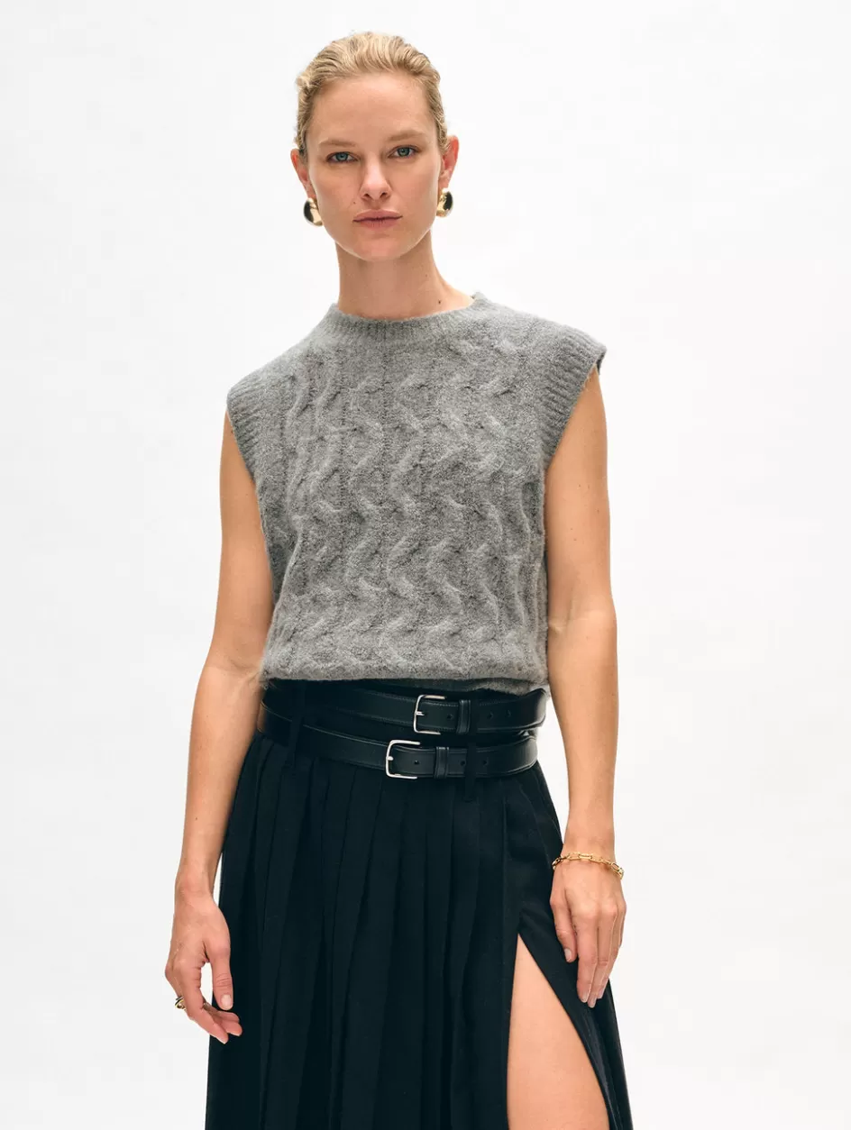 White + Warren Sweaters-merino cashmere boucle cable vest