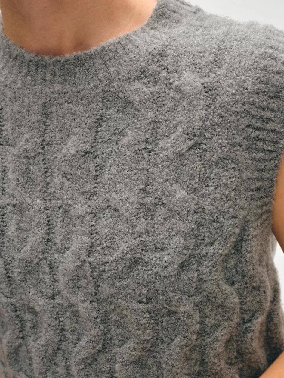 White + Warren Sweaters-merino cashmere boucle cable vest
