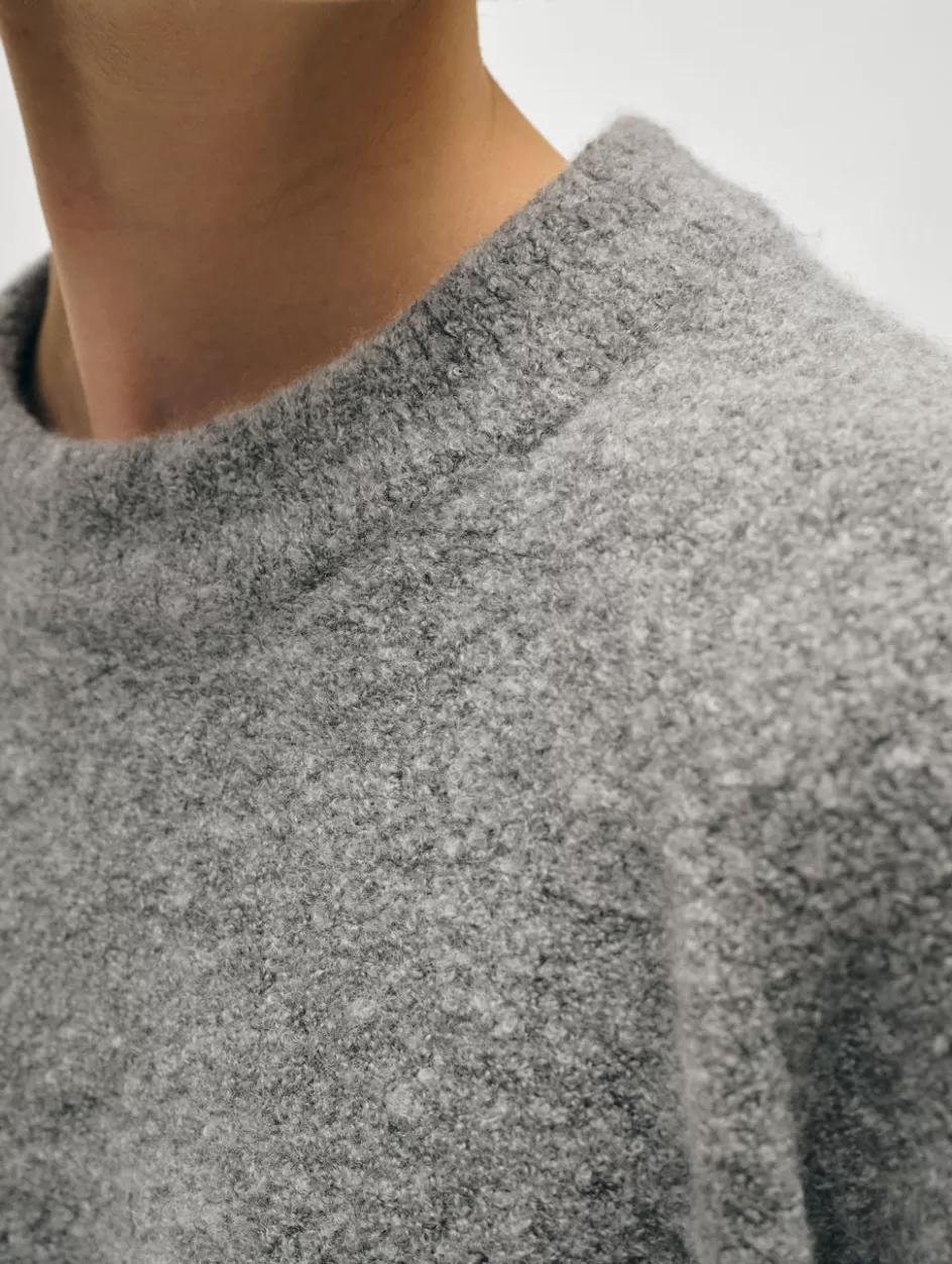 White + Warren Lounge-merino cashmere boucle sweatshirt