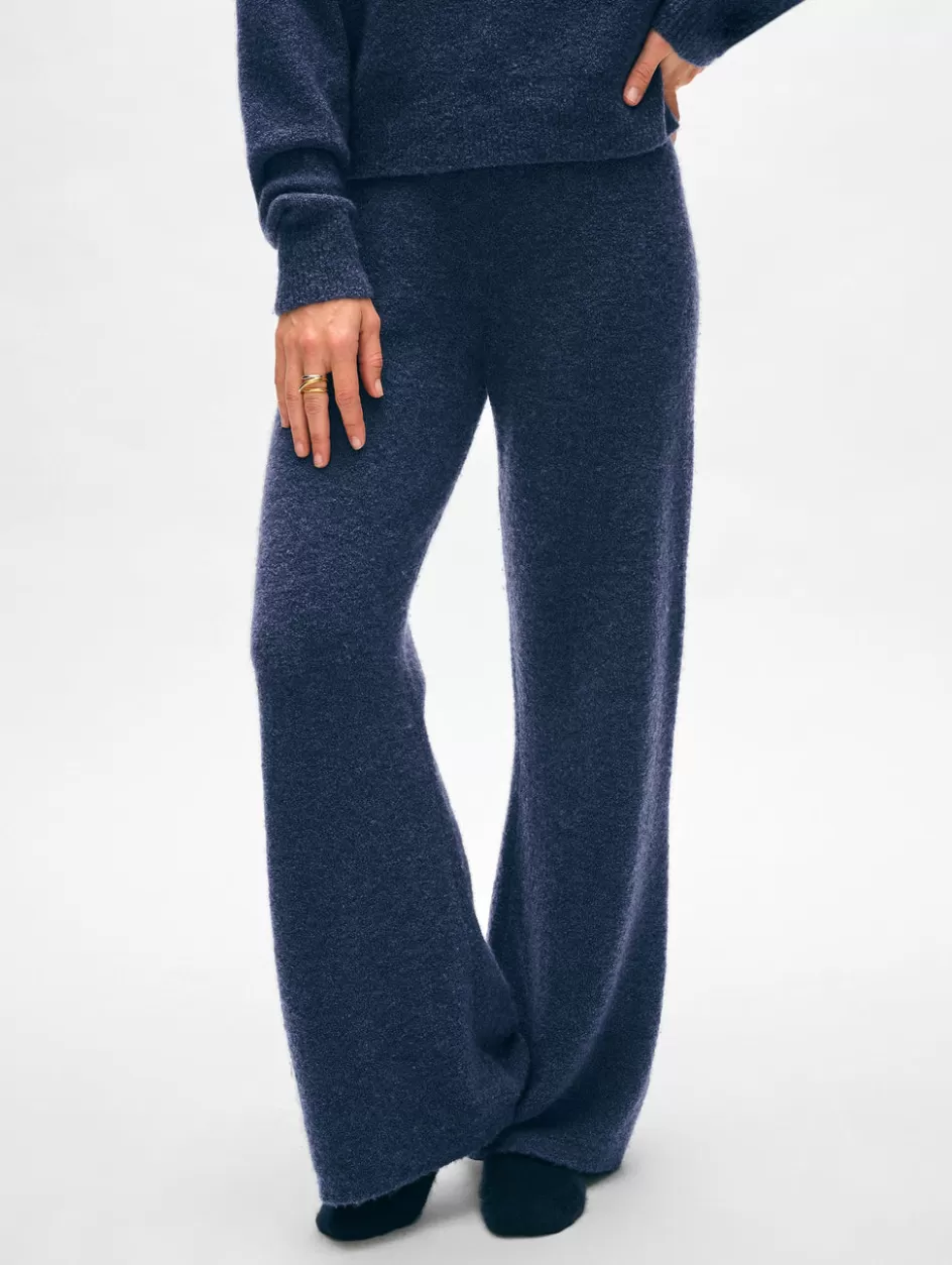 White + Warren Lounge-merino cashmere boucle wide leg pant