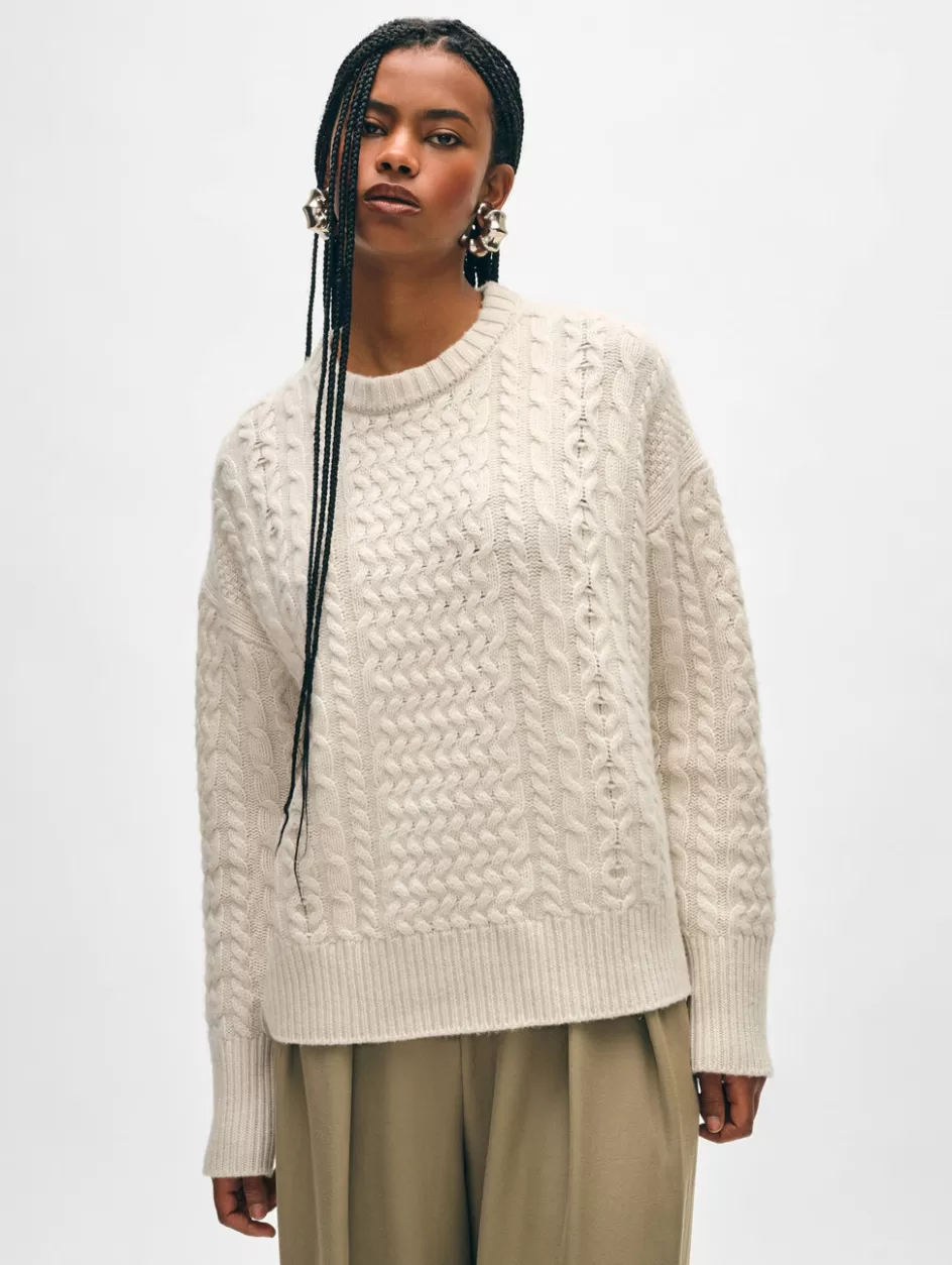 White + Warren Sweaters-merino cashmere cable crewneck