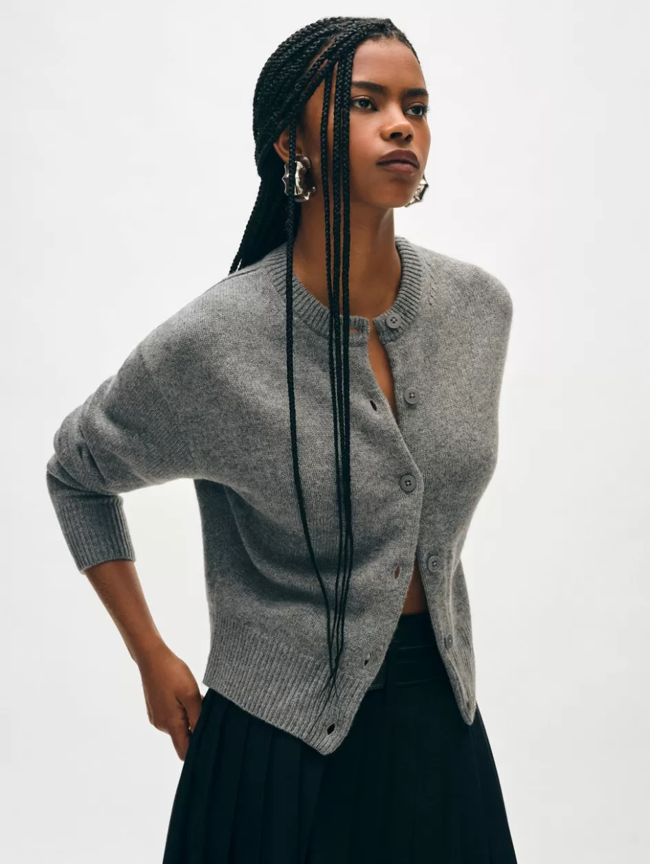 White + Warren Cardigans-merino cashmere crewneck cardigan