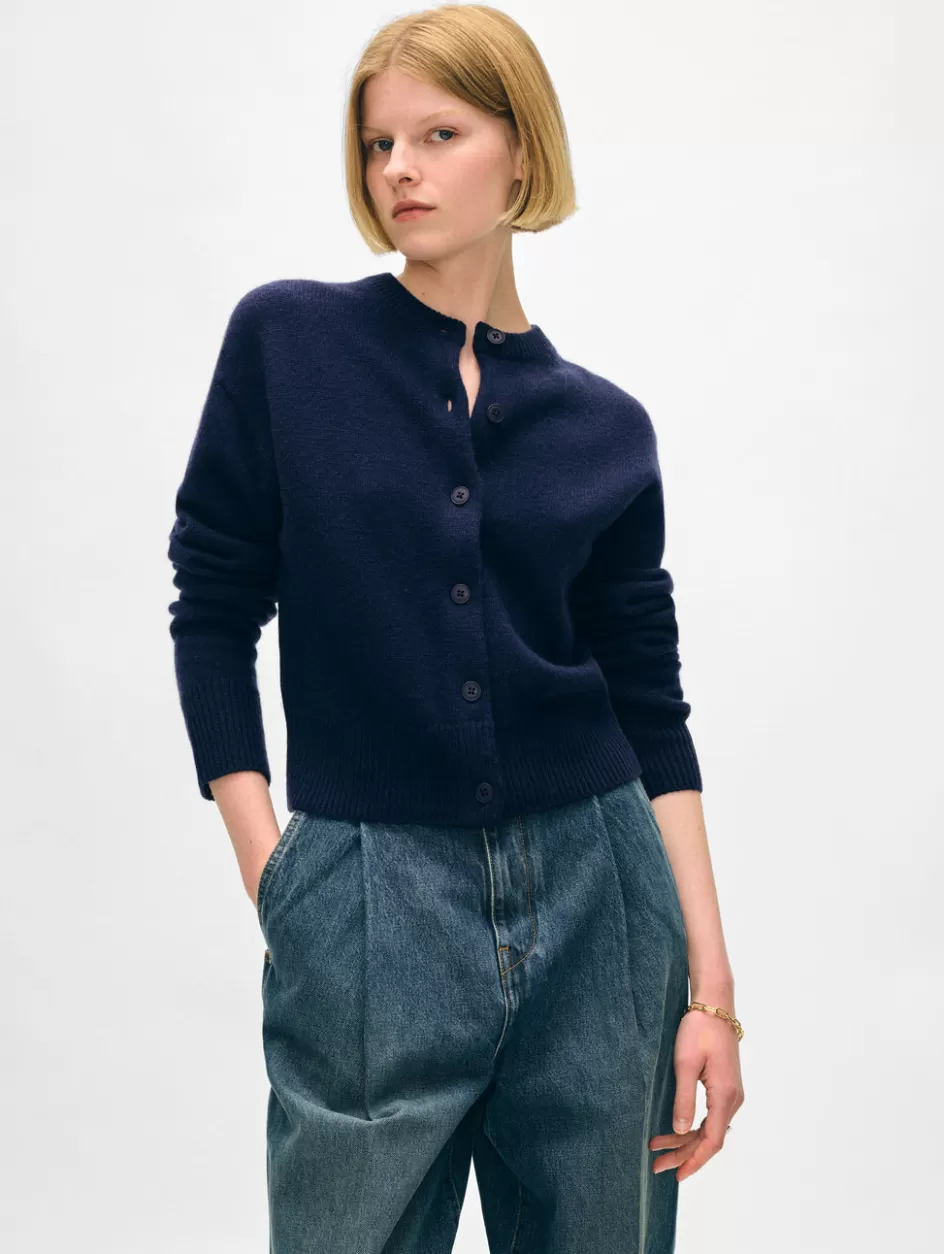 White + Warren Cardigans-merino cashmere crewneck cardigan