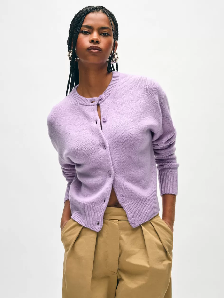 White + Warren Cardigans-merino cashmere crewneck cardigan