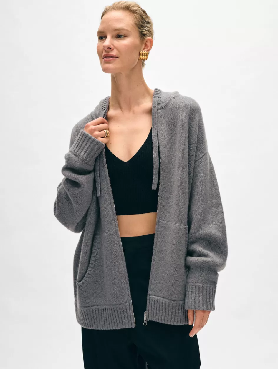 White + Warren Lounge-merino cashmere luxe boyfriend hoodie