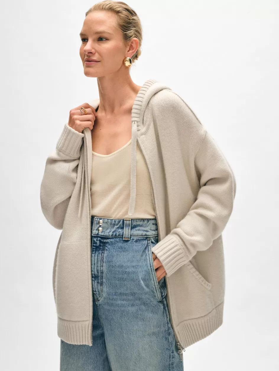 White + Warren Lounge-merino cashmere luxe boyfriend hoodie