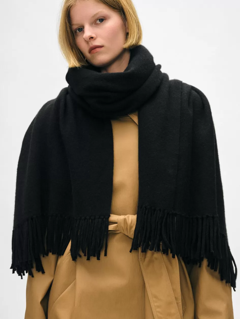 White + Warren Accessories-merino cashmere tassel scarf