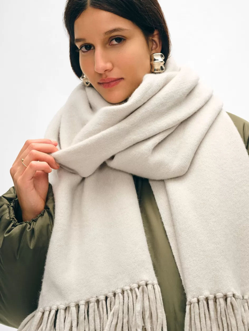 White + Warren Accessories-merino cashmere tassel scarf