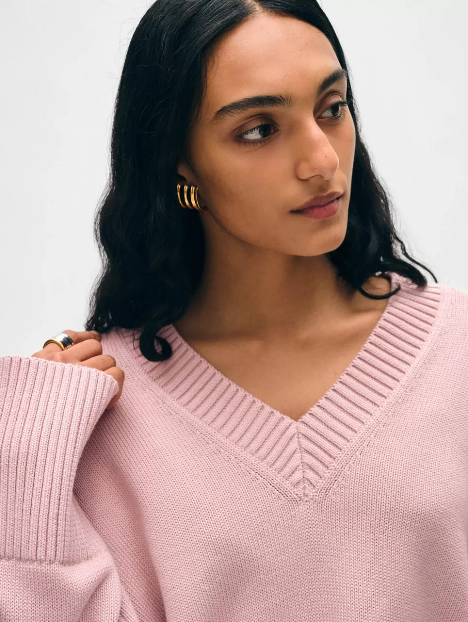 White + Warren Sweaters-organic cotton oversized v neck