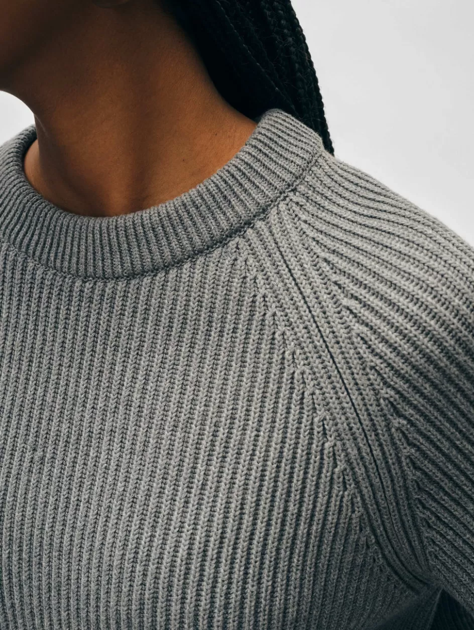 White + Warren Sweaters-organic cotton plaited crewneck