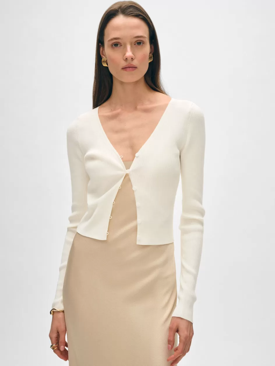 White + Warren Cardigans-organic cotton ribbed cardigan