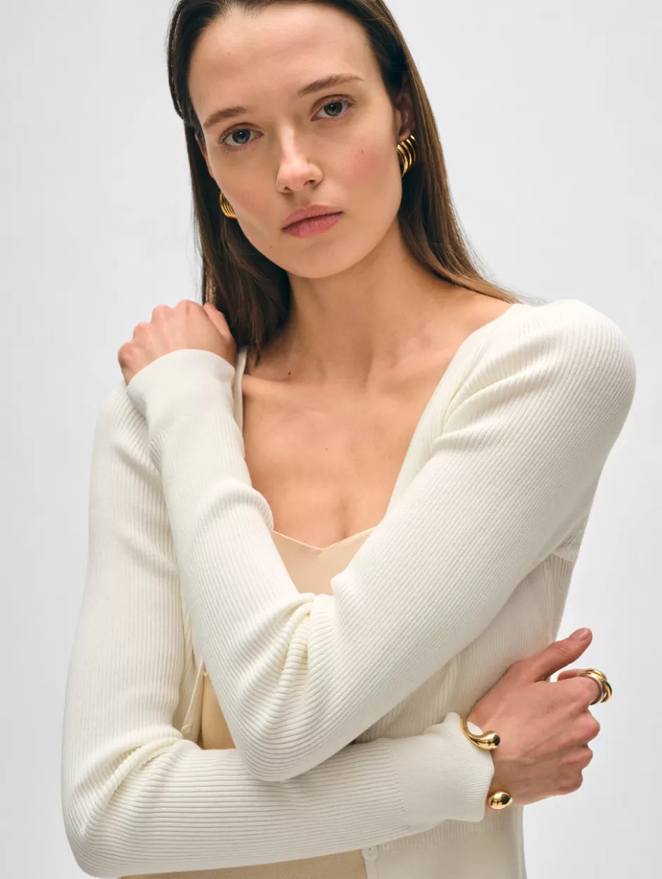 White + Warren Cardigans-organic cotton ribbed cardigan