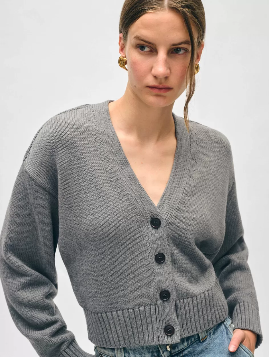 White + Warren Cardigans-organic cotton v neck cardigan
