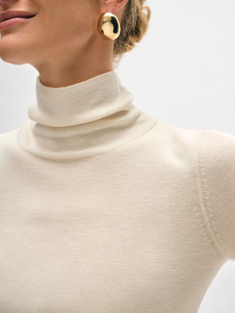 White + Warren Sweaters-superfine merino fitted turtleneck