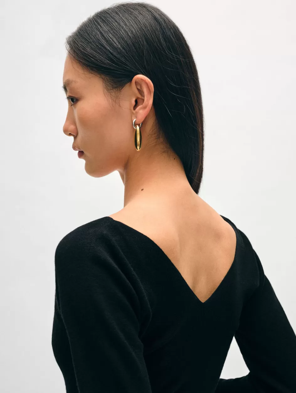 White + Warren Tops-superfine merino ribbed v neck top