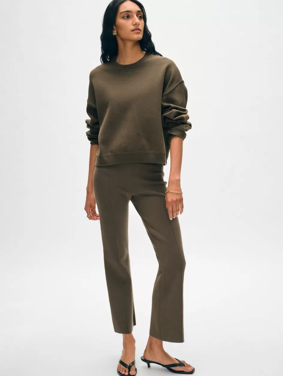 White + Warren Bottoms-superfine organic cotton kick flare pant