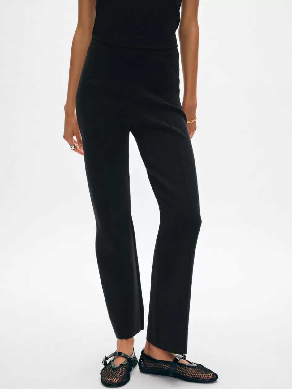 White + Warren Bottoms-superfine organic cotton kick flare pant