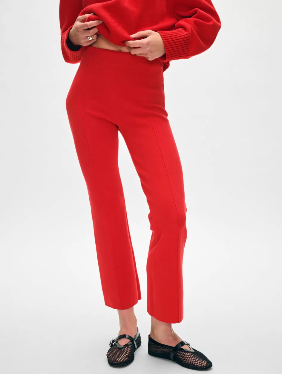 White + Warren Bottoms-superfine organic cotton kick flare pant